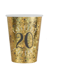10 GOBELETS AGE ETINCELANT OR 20ANS