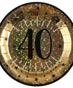 10 ASSIETTES AGE ETINCELANT OR 40ANS