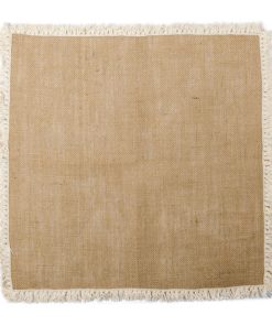 CARRE DE TABLE JUTE ET FRANGES 50CM.