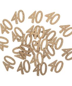 24 DECO EN BOIS 40 ANS PAILLETTES ROSE GOLD
