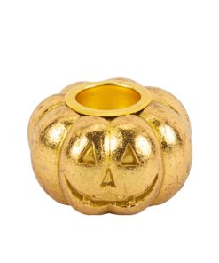 BOUGEOIR CITROUILLE RÉSINE OR 3,7 X 6 CM