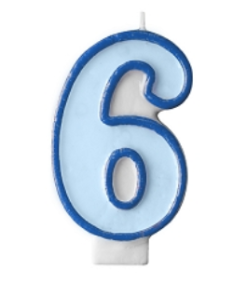 Bougie nombre 6 Bleu
