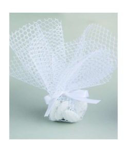Tulles à dragées nid d&rsquo;abeille- Blanc – Lot de 10